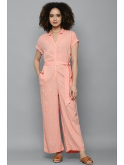 Allen Solly - Peach Jumpsuit with Belt (Set of 2)