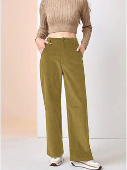 Outzidr - Yellow Straight Leg Street Style Trouser