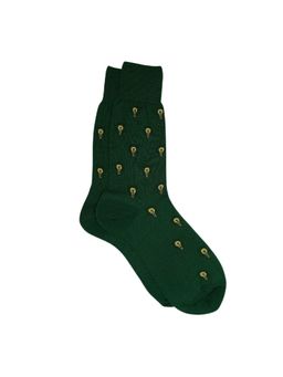 The Tie Hub - Classic Bulb Green Mako Cotton Crew Length Sock