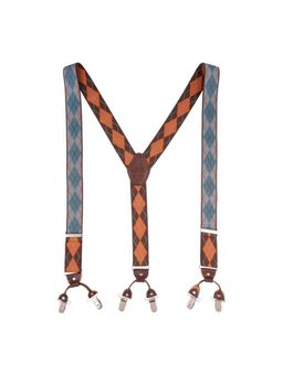 The Tie Hub - Diamond Tip Brown Y Back Clip On Suspender