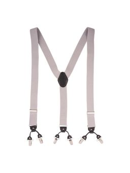 The Tie Hub - Solid Grey With Black Y Back Clip On Suspender