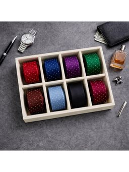 The Big Trove - Luxury Cream Velvet 8 Slot Tie Organizer & Storage Display Tray For Wardrobe