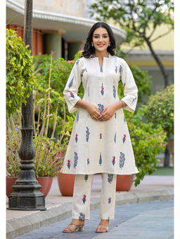 Jaipuri Adaah - Ivory Garden Cord Set (Set of 2)