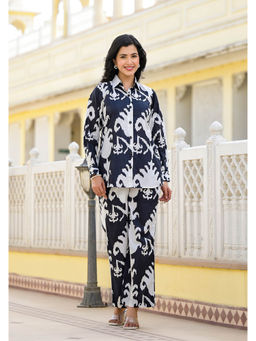 Jaipuri Adaah - Abstract Waves Black Cord Set (Set of 2)