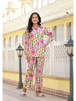 Jaipuri Adaah - Sunrise Splash White Cord Set (Set of 2)