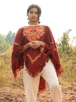 Zamour - Kashmiri Embroidery Wool Poncho