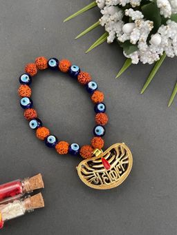 Digital Dress Room - Unique Bracelet Mahakal Rudraksha & Evil Eye Rakhi Bracelet
