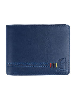 HiLEDER - Pure Dry Drum Leather Handmade Bifold Men's Wallet With Card Slots Blue