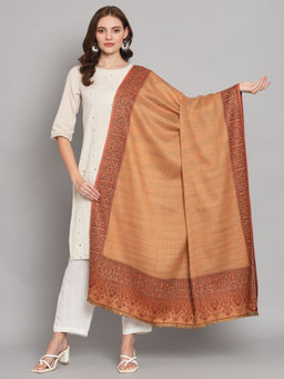 Croshia - Women Woolen Unique Design Rust Stole