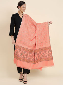 Croshia - Women Woolen Unique Design Peach Stole