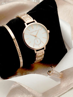 Joker and Witch - Joker & Witch White Stainless Steel Watch and Bracelet With Ring (Set of 3)