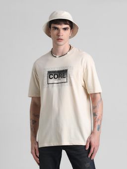 Jack & Jones - Beige Boxy Fit T-Shirt