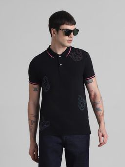 Jack & Jones - Black Slim Fit Polo T-Shirt