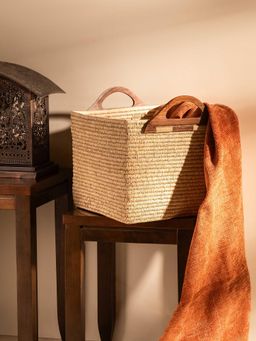 DHARINI - Sabai & Palm Storage & Laundry Basket - Natural