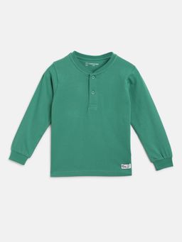 Campana - Boys Alexander Full Sleeve Henley T-Shirt Green