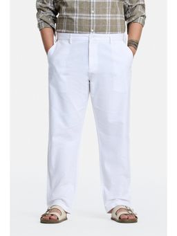 Snitch - White Washed Regular Plus Size Casual Trouser for Men