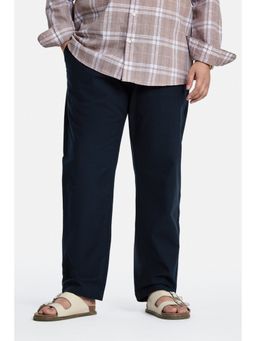 Snitch - Navy Washed Regular Plus Size Casual Trouser for Men