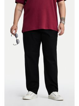 Snitch - Black Washed Regular Plus Size Casual Trouser for Men