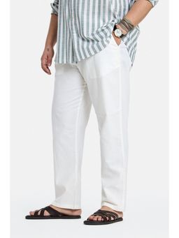 Snitch - White Washed Regular Plus Size Casual Trouser for Men