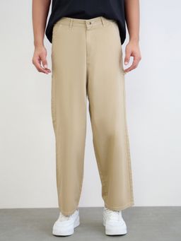 Styli - Beige Heavy Weight Baggy Fit 100% Cotton Pants