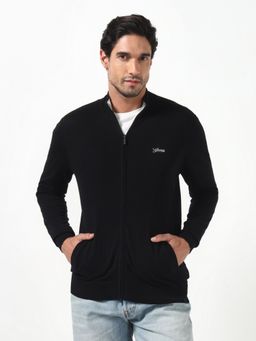 Guess - Brennan Jet Black Solid High Neck Full Sleeves Knit Sweaters