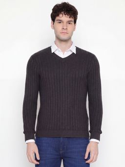 Guess - Knitted V Neck Long Sleeves Sweater