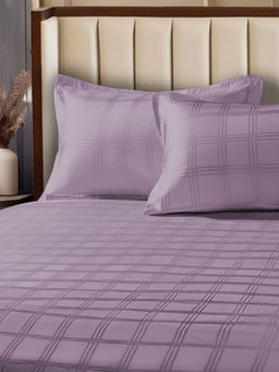 Urban Space - Purple Cotton 300Tc Bedsheet with 2 Pillow Covers (King)