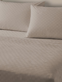 Urban Space - Brown Cotton 300TC Bedsheet with 2 Pillow Covers (King)