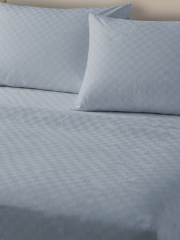 Urban Space - Blue Cotton 300TC Bedsheet with 2 Pillow Covers (King)