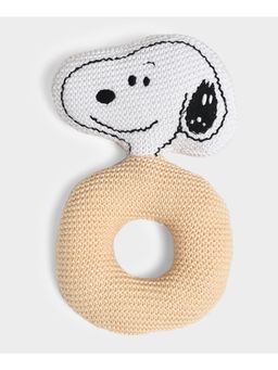 Mi Arcus - Peanuts Snoopy Beagle Ring Rattle Toy Peach- Length 18 Cm