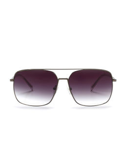 French Connection - Blue Lens Square Sunglass Full Rim Metallic Frame With Gradient