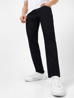 Urbano Fashion - Men Black Regular Fit Washed Jeans Stretchable