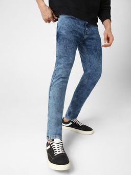 Urbano Fashion - Men Blue Slim Fit Washed Jeans Stretchable