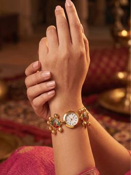 NUI - Multi-Colour Gold Plated Kashmiri Watch Bracelet