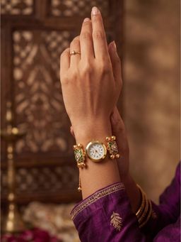 NUI - Green Gold Plated Kashmiri Watch Bracelet