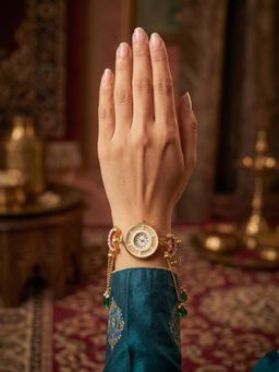 NUI - Multi-Colour Gold Plated Kashmiri Watch Bracelet