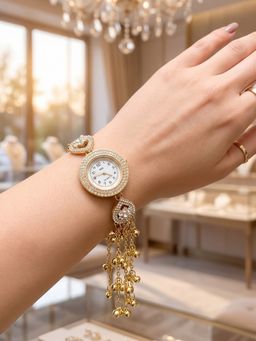 NUI - White Gold Plated Kashmiri Watch Bracelet
