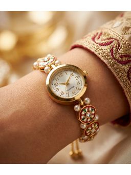 NUI - Multi-Colour Gold Plated Kashmiri Watch Bracelet