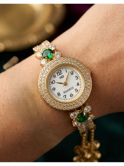 NUI - Multi-Colour Gold Plated Kashmiri Watch Bracelet