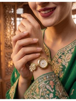 NUI - White Gold Plated Kashmiri Watch Bracelet