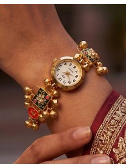 NUI - Multi-Colour Gold Plated Kashmiri Watch Bracelet