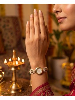 NUI - Multi-Colour Gold Plated Kashmiri Watch Bracelet