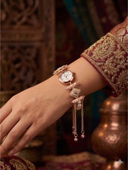 NUI - Multi-Colour Rosegold Plated Kashmiri Watch Bracelet