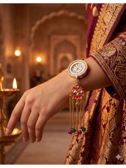 NUI - Multi-Colour Gold Plated Kashmiri Watch Bracelet