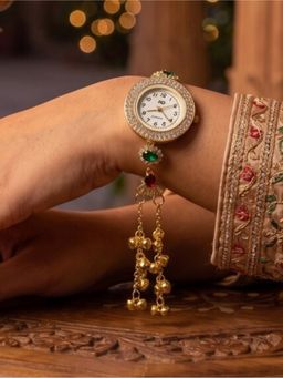 NUI - Multi-Colour Gold Plated Kashmiri Watch Bracelet