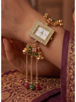 NUI - Multi-Colour Gold Plated Kashmiri Watch Bracelet