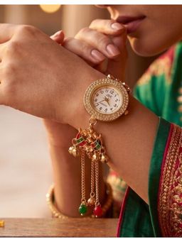 NUI - Multi-Colour Gold Plated Kashmiri Watch Bracelet