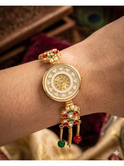 NUI - Multi-Colour Gold Plated Kashmiri Watch Bracelet