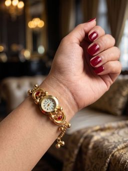 NUI - Red Gold Plated Kashmiri Watch Bracelet