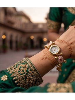 NUI - Pink Gold Plated Kashmiri Watch Bracelet